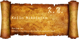 Kello Nikoletta névjegykártya