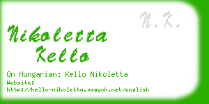 nikoletta kello business card